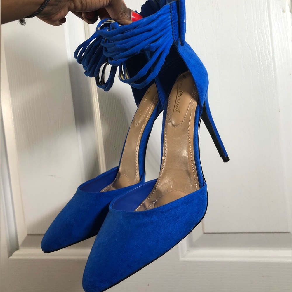 Cobalt Blue Anne Michelle Padded Closed Toe Pumps